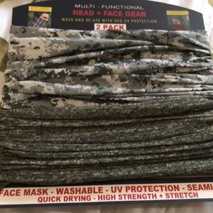 Multi-Functional head + face gear camo 2packs